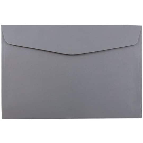 JAM Paper 6&#x22; x 9&#x22; Dark Gray Booklet Premium Envelopes, 25ct.